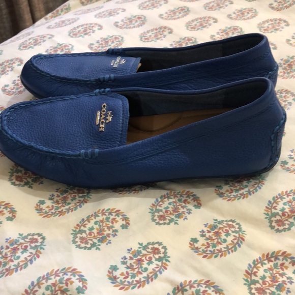 Coach Marley Lock Up Leather Driving Loafer Shoe In Blue Sz 7.5 EUC - Picture 4 of 8